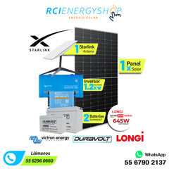 Kit Starlink + Sistema Solar Autónomo de 1 Panel ( 1Kwp) con Almacenamiento de ( 1.38kWh)
